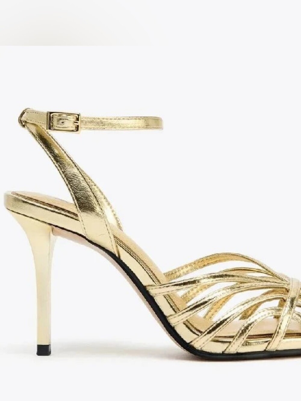 Zara Gold Strappy Heels | 38